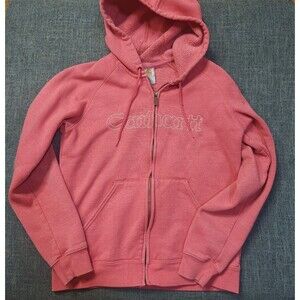 Women's Carhartt Hoodie Full Zip Pink Size Small